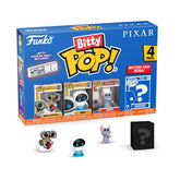 Funko Bitty Pop! Pixar - WALL-E 4PK - WALL-E, EVE, MO and A Surprise Mystery Mini Figure - 0.9 Inch (2.2 Cm) - Pixar Collection Collectable - Stackable Display Shelf Included - Gift Idea